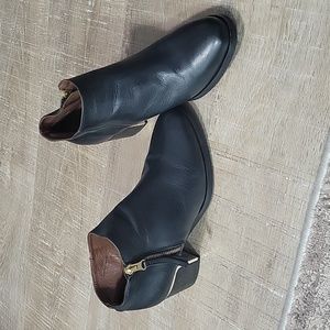 Eric Michael's Handmade Leather Booties, Black, Size 8.